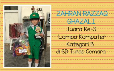 Juara ke-3 Lomba Komputer di SD Tunas Cemara