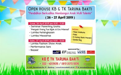 Open House KB & TK Taruna Bakti (26-27 April 2019)
