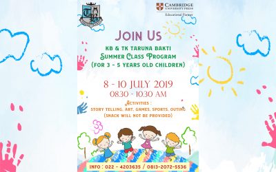 Summer Class Program in KB & TK Taruna Bakti (8 – 10 July 2019)